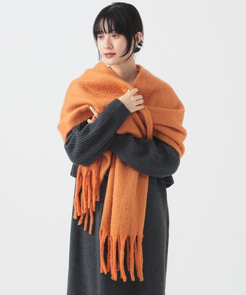 B:MING by BEAMS（ビーミングバイビームス）の「ブークレ ストール（ストール/ショール・レディース・サックスブルー/ホワイト系その他5/オレンジ・ONE SIZE）」の3枚目の写真