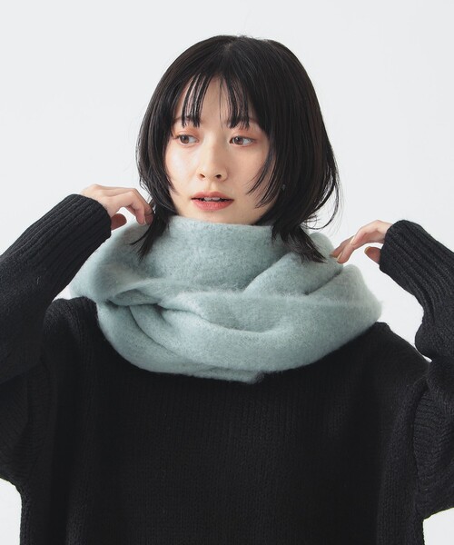 B:MING by BEAMS（ビーミングバイビームス）の「ブークレ ストール（ストール/ショール・レディース・サックスブルー/ホワイト系その他5/オレンジ・ONE SIZE）」の10枚目の写真