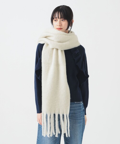 B:MING by BEAMS（ビーミングバイビームス）の「ブークレ ストール（ストール/ショール・レディース・サックスブルー/ホワイト系その他5/オレンジ・ONE SIZE）」の14枚目の写真