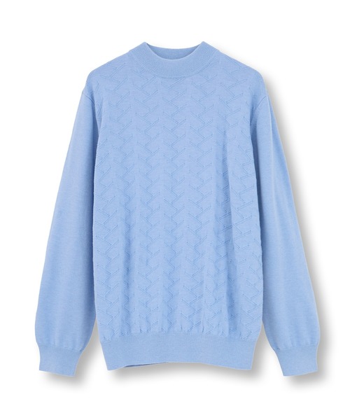 MEN'S BIGI（メンズビギ）の「【ACTIVE TAILOR/アクティブテイラー】12Gジャカードモックネックニット（ニット/セーター・メンズ・ブルー/ブラウン/ホワイト/ブラック/カーキ・01/03/02）」の18枚目の写真