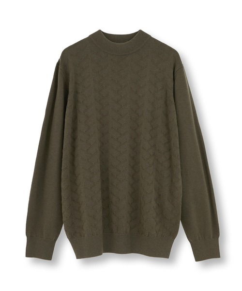 MEN'S BIGI（メンズビギ）の「【ACTIVE TAILOR/アクティブテイラー】12Gジャカードモックネックニット（ニット/セーター・メンズ・ブルー/ブラウン/ホワイト/ブラック/カーキ・01/03/02）」の19枚目の写真