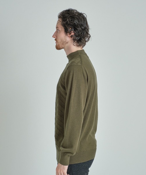 MEN'S BIGI（メンズビギ）の「【ACTIVE TAILOR/アクティブテイラー】12Gジャカードモックネックニット（ニット/セーター・メンズ・ブルー/ブラウン/ホワイト/ブラック/カーキ・01/03/02）」の14枚目の写真