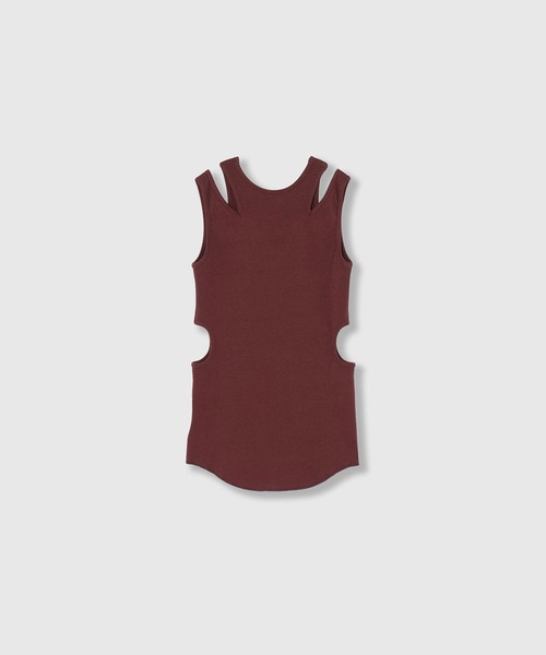 THINGS THAT MATTER(シングス ザット マター)の「NOTCH DESIGN 2-WAY SLEEVELESS TOPS / ノッチデザイン2ウェイスリーブレストップス(タンクトップ・レディース・ボルドー/ホワイト/ブラック・FREE)」の18枚目の写真