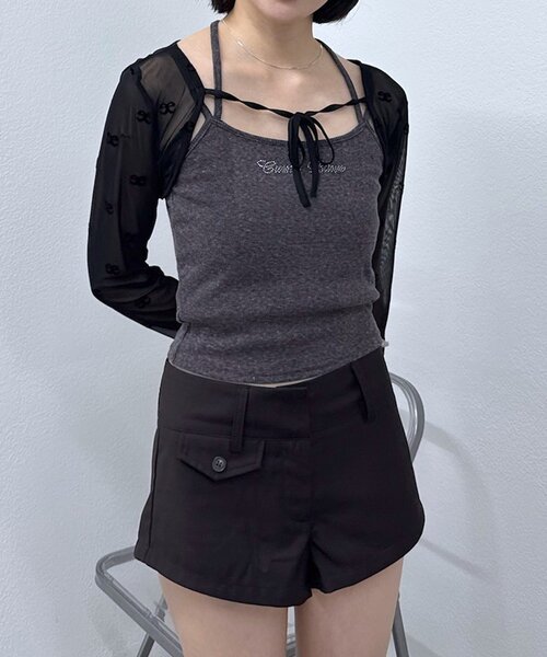 mline（エムライン）の「[mline]チュールボレロ（Tシャツ/カットソー・レディース・ブラック/ブラウン・FREE）」の5枚目の写真