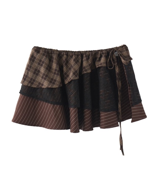 idem(イデム)の「many ways multi wrap skirt / マルチウェイ巻きスカート(スカート・レディース・ブラック/アイボリー/ブラウン・FREE)」の3枚目の写真