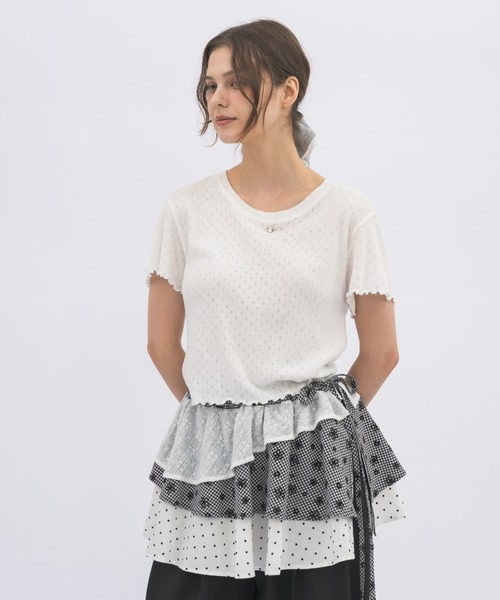 idem イデム サイドドロストチェックスカート グレー idem イデム