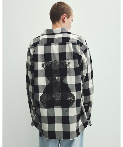 uniform experiment（ユニフォームエクスペリメント）の「YUNI YOSHIDA: MUD DOLL SHIRT（シャツ/ブラウス・メンズ・グリーン/ホワイト・1/2/3/4）」の3枚目の写真