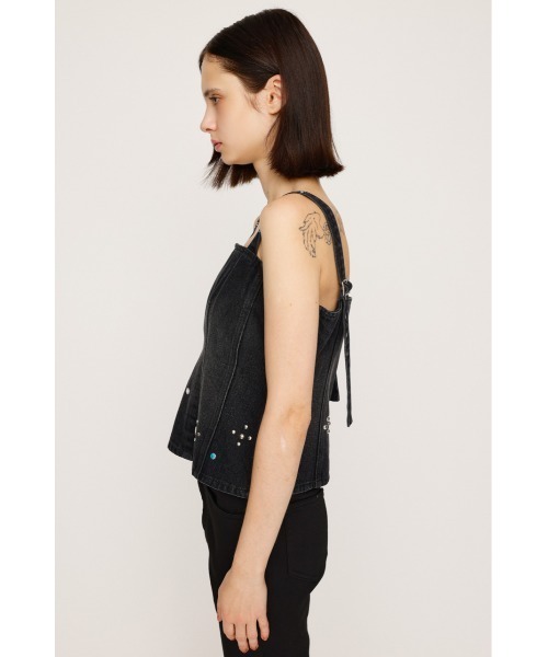 キャミソール 「2025AW」STUDS DENIM BUSTIER-B スタッズ デニム ビスチェ ビー 秋服 2025AW】STUDS DENIM BUSTIER-E スタッズ デニム ビスチェ イー