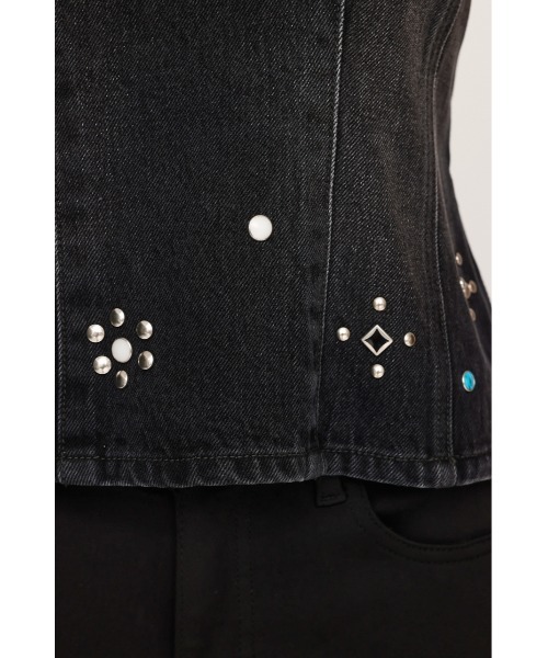 2025AW】STUDS DENIM BUSTIER-E スタッズ デニム ビスチェ イー