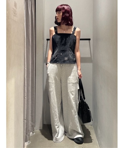 SLY（スライ）の「STUDS DENIM BUSTIER-E スタッズ デニム ビスチェ イー 秋服（キャミソール・レディース・ブラック・FREE）」の13枚目の写真