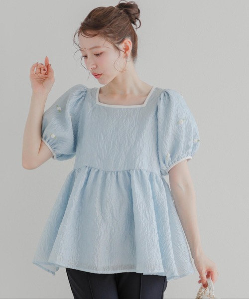 Fit more(フィットモア)の「ローズモチーフジャガードペプラムトップス(その他トップス・レディース・ピンク/ホワイト/ブルー・FREE)」の19枚目の写真