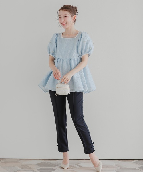Fit more(フィットモア)の「ローズモチーフジャガードペプラムトップス(その他トップス・レディース・ピンク/ホワイト/ブルー・FREE)」の21枚目の写真