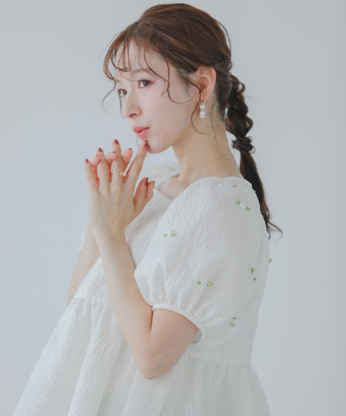 セール】ローズモチーフジャガードペプラムトップス（その他トップス