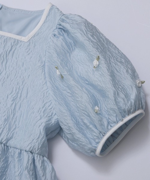 Fit more(フィットモア)の「ローズモチーフジャガードペプラムトップス(その他トップス・レディース・ピンク/ホワイト/ブルー・FREE)」の12枚目の写真