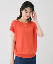 アディアム ADEAM クルーネック ノースリーブ プルオーバー ペプラム ニット セーター S ORANGE(オレンジ) 春夏 レディース アディアム ADEAM クルーネック ノースリーブ プルオーバー