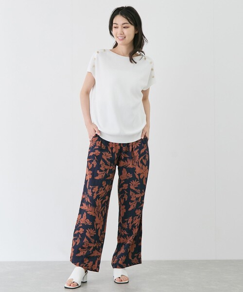 Jayro(ジャイロ)の「肩ゴールド釦フレンチスリーブニットプルオーバー(ニット/セーター・レディース・ベージュ/ネイビー/オレンジ/ホワイト系その他/グリーン/ブラック・M)」の16枚目の写真