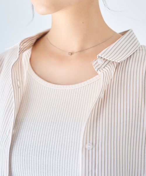 mil(ミル)の「袖シャーリングシャツ 【ストライプ/無地】 【587139】(シャツ/ブラウス・レディース・ブラック/ライトベージュ/ブラウン・ONE SIZE)」の14枚目の写真
