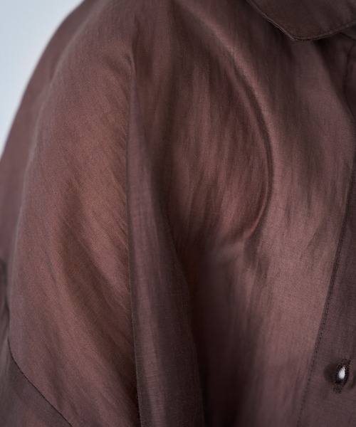 mil(ミル)の「袖シャーリングシャツ 【ストライプ/無地】 【587139】(シャツ/ブラウス・レディース・ブラック/ライトベージュ/ブラウン・ONE SIZE)」の10枚目の写真