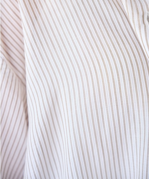 mil(ミル)の「袖シャーリングシャツ 【ストライプ/無地】 【587139】(シャツ/ブラウス・レディース・ブラック/ライトベージュ/ブラウン・ONE SIZE)」の9枚目の写真