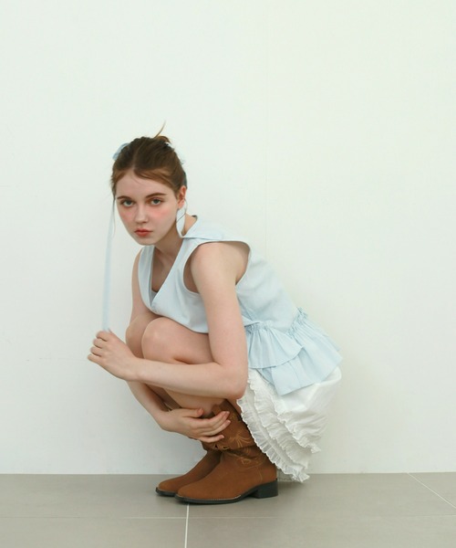 mic by Olu.(ミックバイオルドット)の「< ZOZOTOWN限定 >パンチングウエスタンブーツ(ブーツ・レディース・ブラック/キャメル・MEDIUM/SMALL)」の18枚目の写真