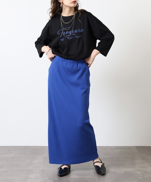 BRODIAEA(ブローディア)の「BRODIAEA ロゴ刺繍七分袖Tシャツ(Tシャツ/カットソー・レディース・ブルーグリーン/グレイッシュベージュ/ブラック/オレンジ・40)」の16枚目の写真