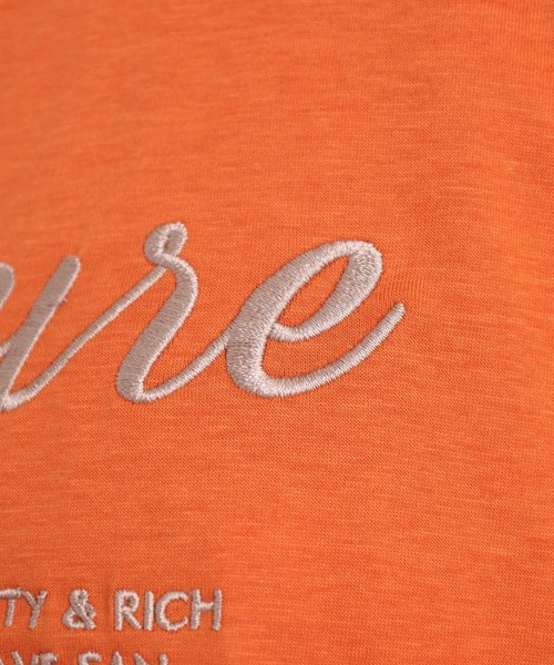 BRODIAEA(ブローディア)の「BRODIAEA ロゴ刺繍七分袖Tシャツ(Tシャツ/カットソー・レディース・ブルーグリーン/グレイッシュベージュ/ブラック/オレンジ・40)」の9枚目の写真