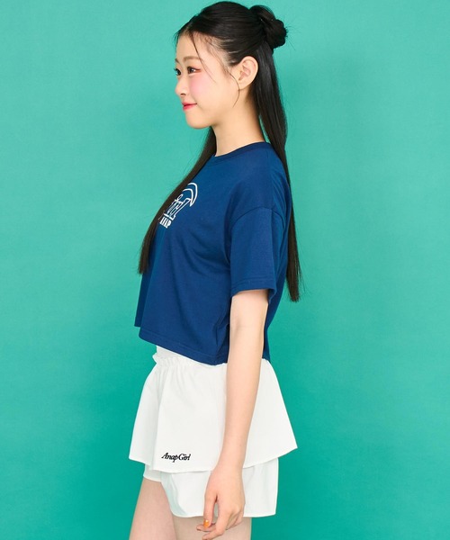 ANAP GiRL(アナップガール)の「ロゴ クロップドTシャツ(Tシャツ/カットソー・キッズ・ラベンダー/ネイビー/ホワイト・XS/S/M)」の14枚目の写真
