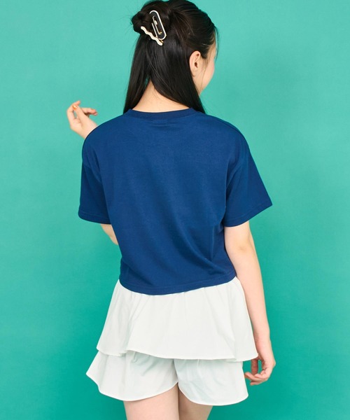 ANAP GiRL(アナップガール)の「ロゴ クロップドTシャツ(Tシャツ/カットソー・キッズ・ラベンダー/ネイビー/ホワイト・XS/S/M)」の15枚目の写真