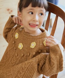 BEAMS mini(ビームスミニ)のフラワー ケーブルニット プルオーバー 2025FW(90〜140cm)(ニット/セーター)