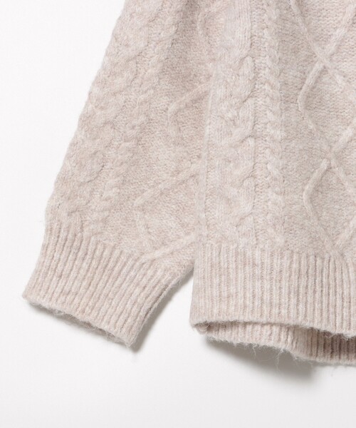 BEAMS mini（ビームスミニ）の「フラワー ケーブルニット プルオーバー 2025FW（90～140cm）（ニット/セーター・キッズ・ブラウン系その他3/ホワイト系その他5・90/110/130/100/120/140）」の11枚目の写真