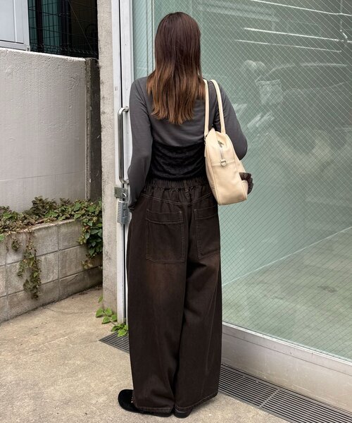 CIAOPANIC オーバーレースワイドパンツ ビスチェ CIAOPANIC（チャオパニック）の「【HELLO.SANFRANCISCO