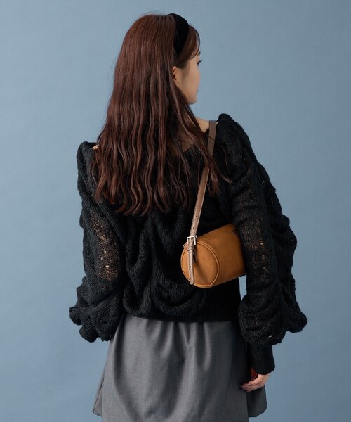 mystic（ミスティック）の「ウェーブシアーホイップニット（ニット/セーター・レディース・オフホワイト/ブラック/ピンク/イエロー/ベージュ・FREE）」の21枚目の写真