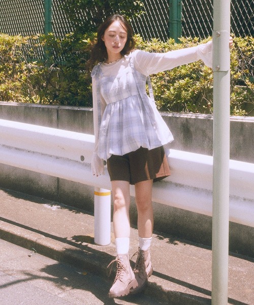 earth music&ecology（アースミュージックアンドエコロジー）の「フロッキードットメロープルオーバー（Tシャツ/カットソー・レディース・アイボリー/ライトベージュ/ブラック・FREE）」の22枚目の写真