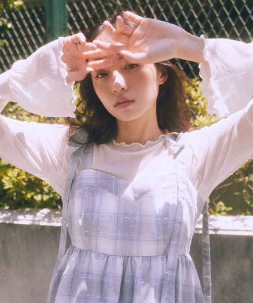 earth music&ecology（アースミュージックアンドエコロジー）の「フロッキードットメロープルオーバー（Tシャツ/カットソー・レディース・アイボリー/ライトベージュ/ブラック・FREE）」の19枚目の写真