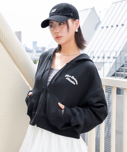NEW BALANCE(ニューバランス)の「Linear Heritage フリースフルジップ(パーカー・レディース・ブラック/ライトベージュ・SMALL/LARGE/X-LARGE/MEDIUM)」の18枚目の写真
