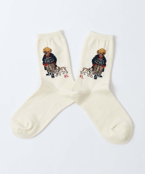 POLO RALPH LAUREN(ポロ ラルフ ローレン)の「POLO RALPH LAUREN BACK TO SCHOOL BEAR キッズソックス 04863751(ソックス/靴下・キッズ・オリーブ/チャコール/オフホワイト・22-24cm/19-21cm)」の5枚目の写真
