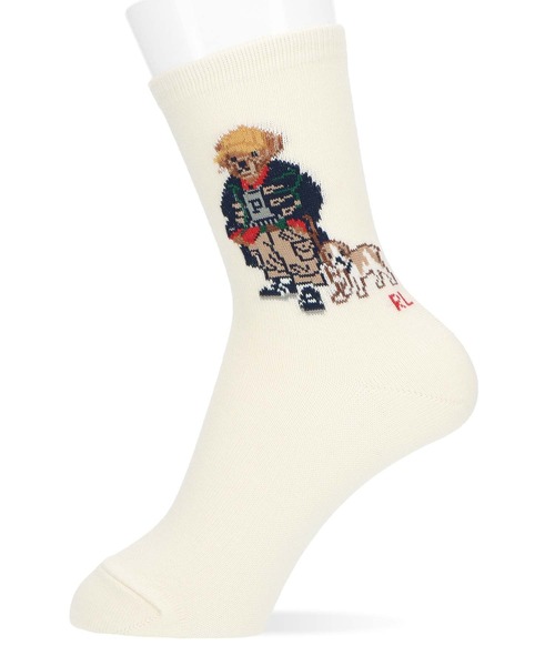 POLO RALPH LAUREN(ポロ ラルフ ローレン)の「POLO RALPH LAUREN BACK TO SCHOOL BEAR キッズソックス 04863751(ソックス/靴下・キッズ・オリーブ/チャコール/オフホワイト・22-24cm/19-21cm)」の6枚目の写真