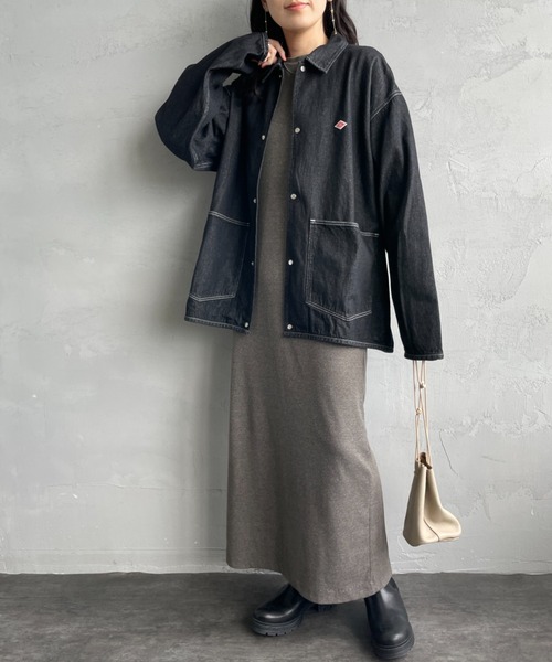 DANTON（ダントン）の「[DANTON/ダントン] KATSURAGI カバーオール デニムジャケット（デニムジャケット・レディース・ブラック/ブルー・40/42）」の3枚目の写真