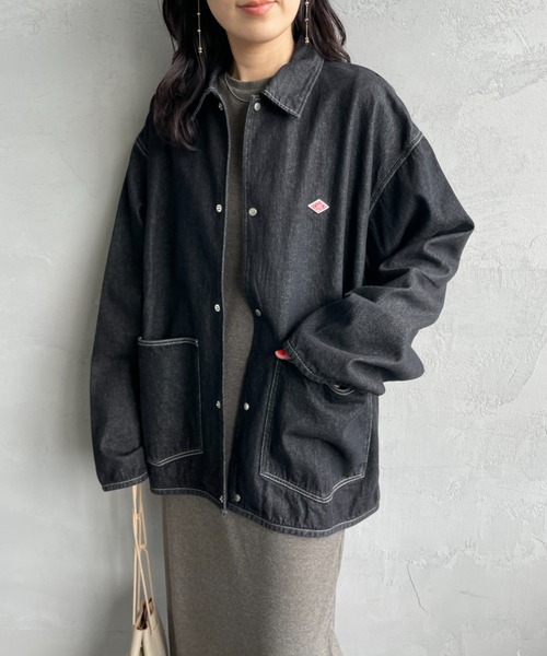 DANTON（ダントン）の「[DANTON/ダントン] KATSURAGI カバーオール デニムジャケット（デニムジャケット・レディース・ブラック/ブルー・40/42）」の5枚目の写真