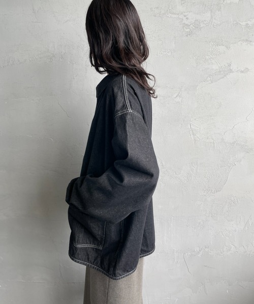 DANTON（ダントン）の「[DANTON/ダントン] KATSURAGI カバーオール デニムジャケット（デニムジャケット・レディース・ブラック/ブルー・40/42）」の6枚目の写真
