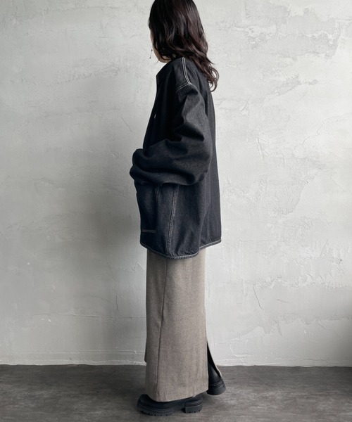 DANTON（ダントン）の「[DANTON/ダントン] KATSURAGI カバーオール デニムジャケット（デニムジャケット・レディース・ブラック/ブルー・40/42）」の9枚目の写真