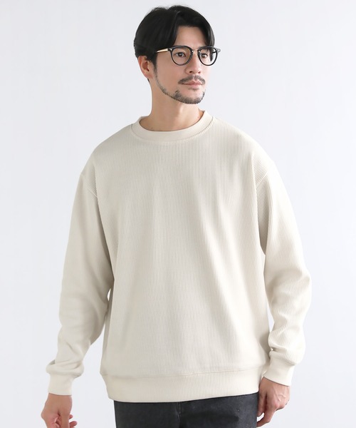 SPU(スプ)の「カットコーデュロイクルーネックスウェット(スウェット・メンズ・ブラック/ワイン/オフホワイト/ダークブラウン・S/M/L/XL)」の3枚目の写真