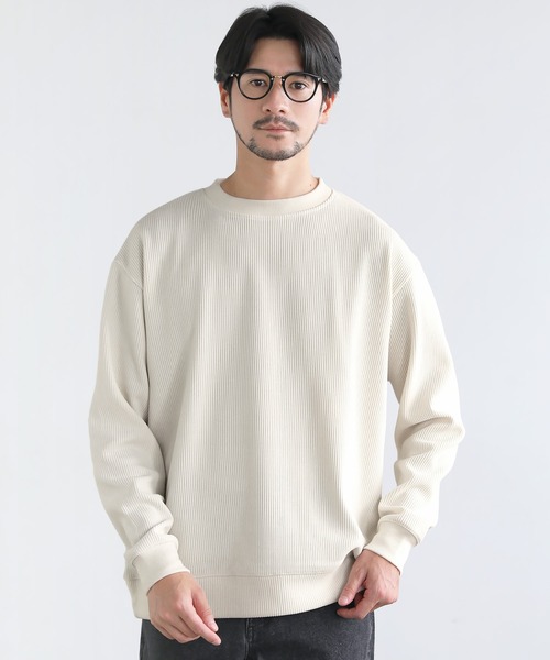 SPU(スプ)の「カットコーデュロイクルーネックスウェット(スウェット・メンズ・ブラック/ワイン/オフホワイト/ダークブラウン・S/M/L/XL)」の5枚目の写真