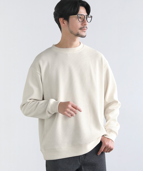 SPU(スプ)の「カットコーデュロイクルーネックスウェット(スウェット・メンズ・ブラック/ワイン/オフホワイト/ダークブラウン・S/M/L/XL)」の6枚目の写真