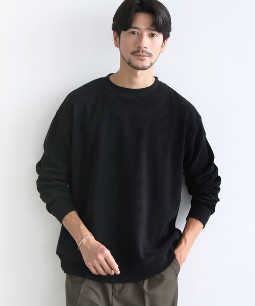 SPU(スプ)の「カットコーデュロイクルーネックスウェット(スウェット・メンズ・ブラック/ワイン/オフホワイト/ダークブラウン・S/M/L/XL)」の10枚目の写真