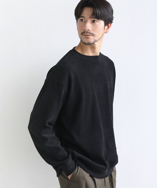 SPU(スプ)の「カットコーデュロイクルーネックスウェット(スウェット・メンズ・ブラック/ワイン/オフホワイト/ダークブラウン・S/M/L/XL)」の11枚目の写真