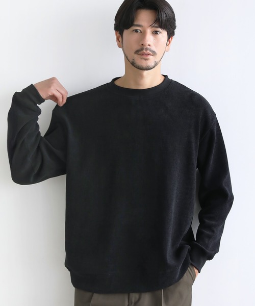 SPU(スプ)の「カットコーデュロイクルーネックスウェット(スウェット・メンズ・ブラック/ワイン/オフホワイト/ダークブラウン・S/M/L/XL)」の12枚目の写真