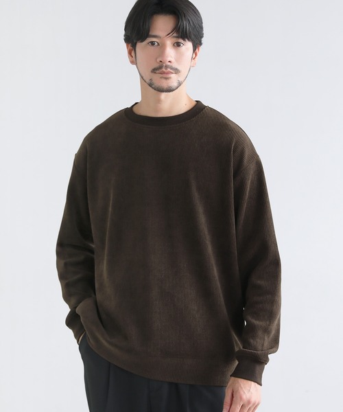 SPU(スプ)の「カットコーデュロイクルーネックスウェット(スウェット・メンズ・ブラック/ワイン/オフホワイト/ダークブラウン・S/M/L/XL)」の17枚目の写真