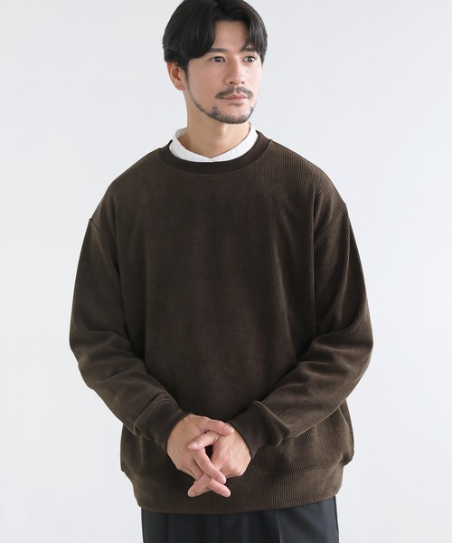 SPU(スプ)の「カットコーデュロイクルーネックスウェット(スウェット・メンズ・ブラック/ワイン/オフホワイト/ダークブラウン・S/M/L/XL)」の19枚目の写真