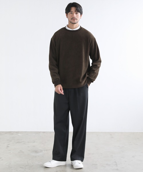 SPU(スプ)の「カットコーデュロイクルーネックスウェット(スウェット・メンズ・ブラック/ワイン/オフホワイト/ダークブラウン・S/M/L/XL)」の22枚目の写真